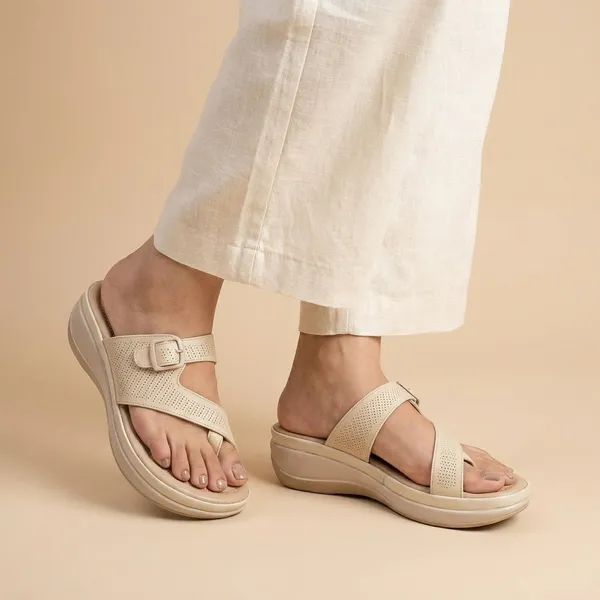Women's_White_Perforated_Orthopedic_Comfort_Sandals_with_Buckle_Strap