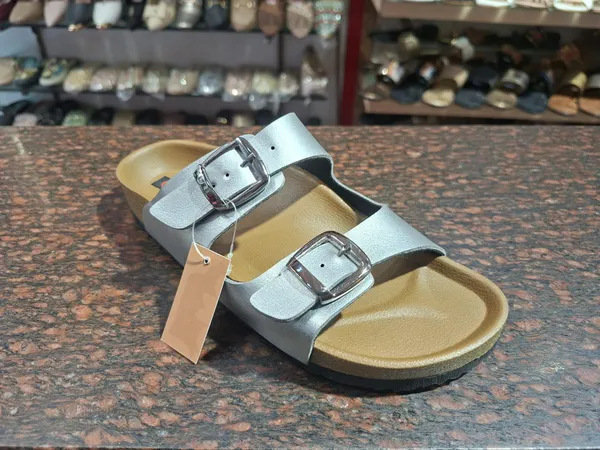 Stylish_Silver_Dual-Strap_Buckle_Sandals