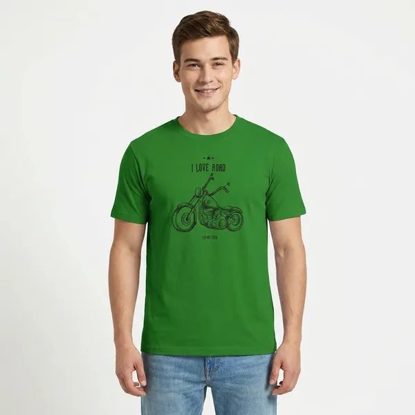 Deep_Green_Premium_Cotton_Fabric_T-Shirt_For_Men