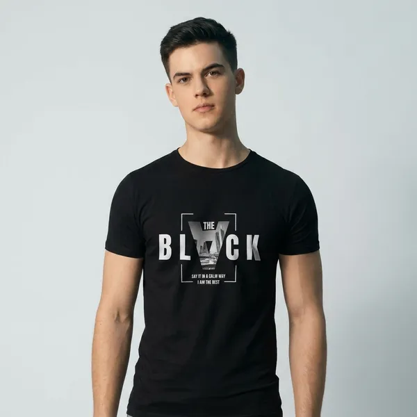 Black_Premium_Cotton_Fabric_T-Shirt_For_Men