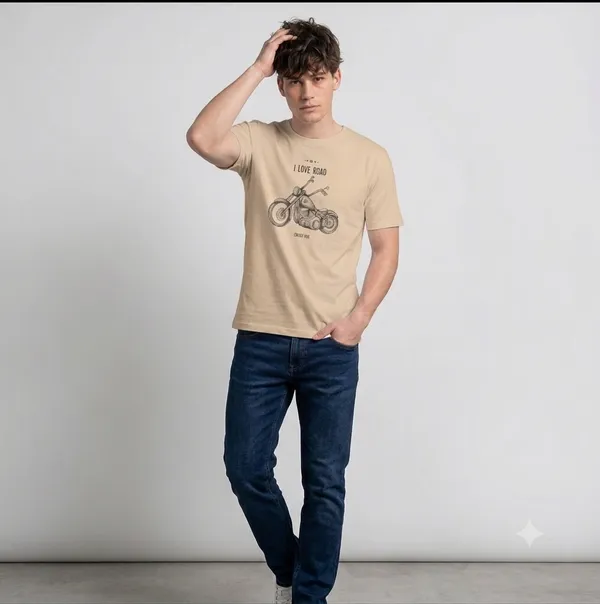 Light_Beige_Premium_Cotton_Fabric_T-Shirt_For_Men