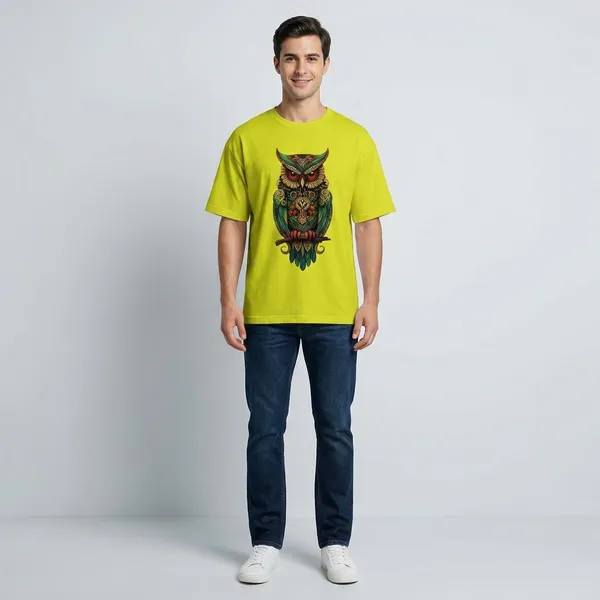 Yellow_Premium_Cotton_Fabric_Oversized_T-Shirt_For_Men