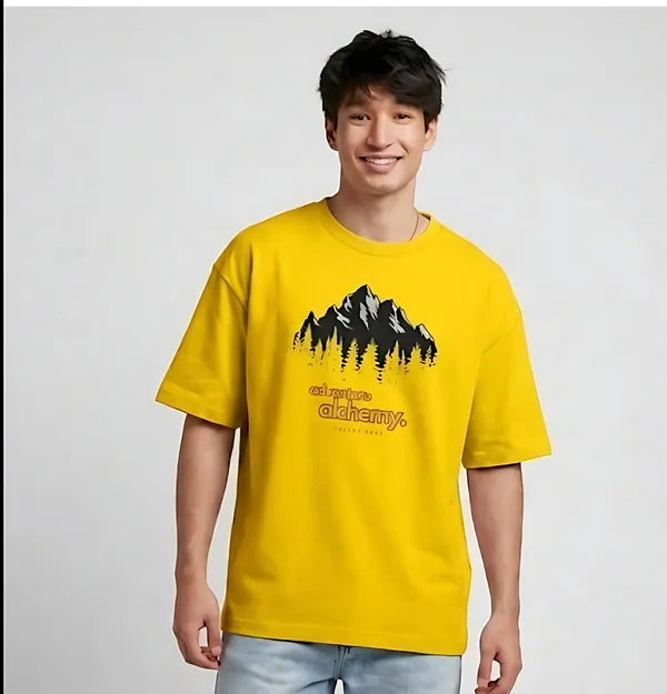 Yellow_Premium_Cotton_Fabric_Oversized_T-Shirt_For_Men