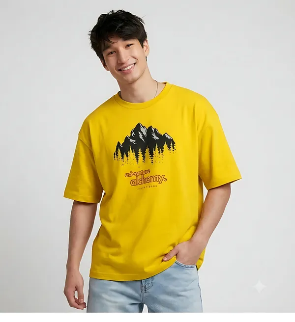Yellow_Premium_Cotton_Fabric_Oversized_T-Shirt_For_Men