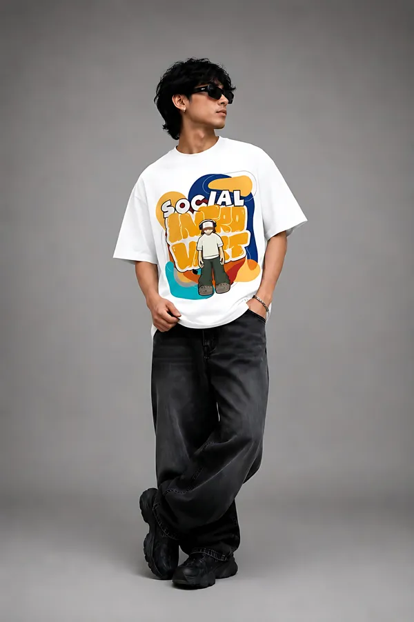 White_Premium_Cotton_Fabric_Oversized_T-Shirt_For_Men