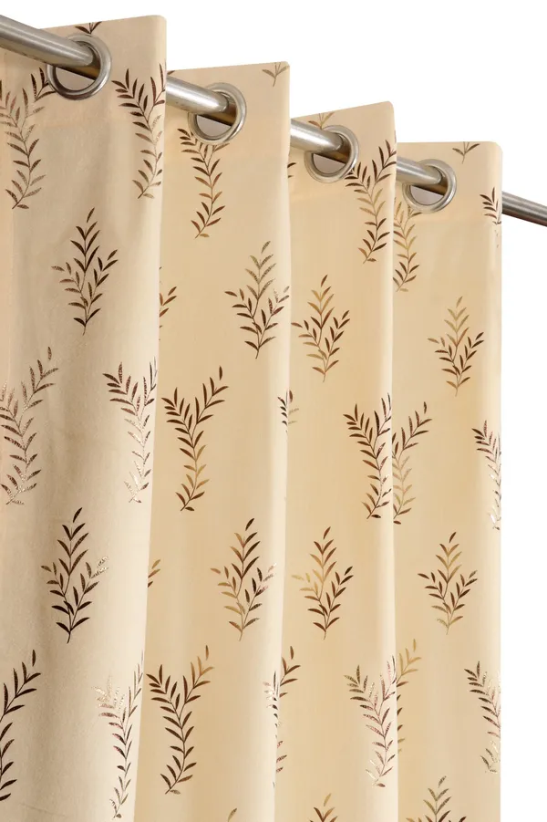 Cream_Velvet_And_Polyester_Premium_Window_Curtain_Panels_(Grommet_and_Eyelet)_For_Living_Room_&_Bedroom