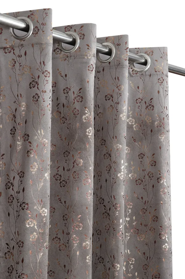 GreyVelvet_And_Polyester_Floral_Embroidered_Premium_Window_Curtain_Panels_(Grommet_and_Eyelet)_For_Living_Room_&_Bedroom