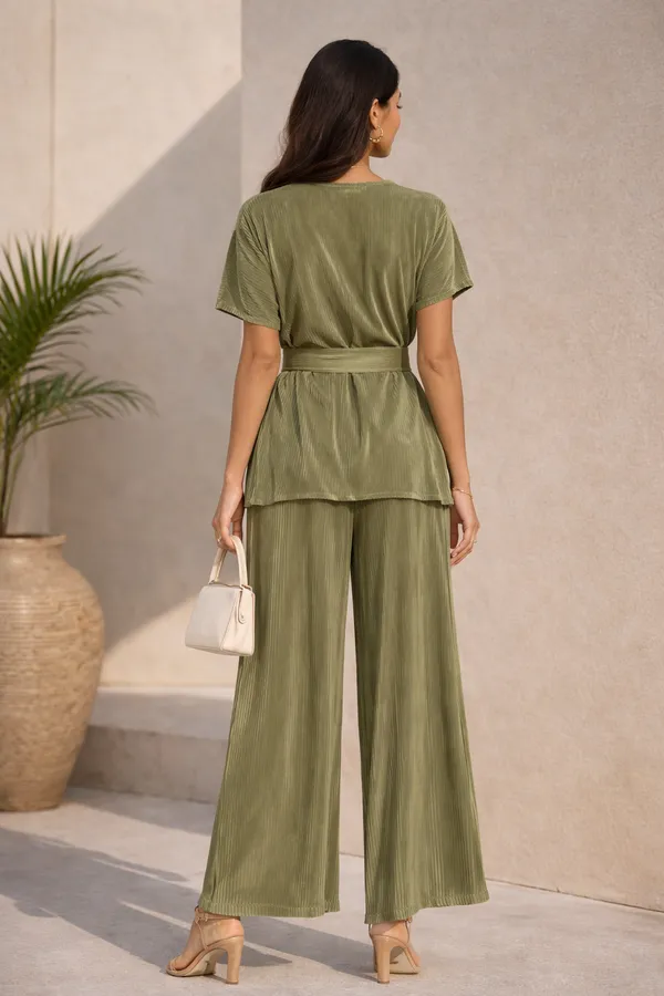 UnFold_||_Womens_Premium_Pleated_Party_Wear_Co-ord_Set_||_Stylish_&_Elegant_Lounge_Wear_With_Waist_Belt