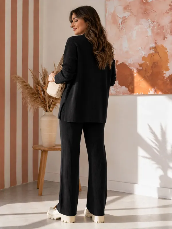 UnFold_||_Womens_Premium_Co-ord_Set_||_Stylish_Collar_T-Shirt_&_Full_Track_Combo_||_Casual_+_Lounge_Wear
