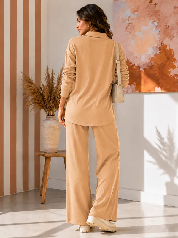UnFold_||_Womens_Premium_Co-ord_Set_||_Stylish_Collar_T-Shirt_&_Full_Track_Combo_||_Casual_+_Lounge_Wear