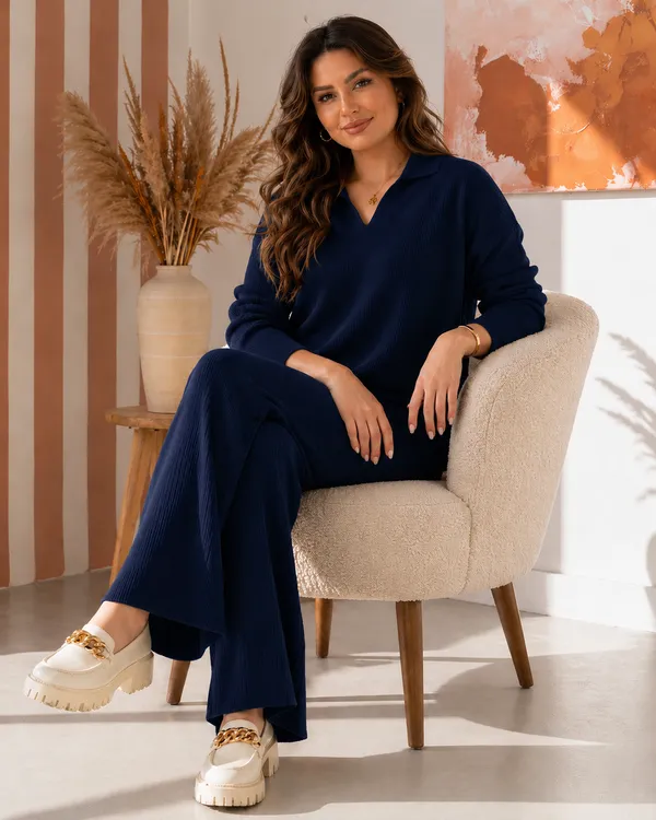 UnFold_||_Womens_Premium_Co-ord_Set_||_Stylish_Collar_T-Shirt_&_Full_Track_Combo_||_Casual_+_Lounge_Wear