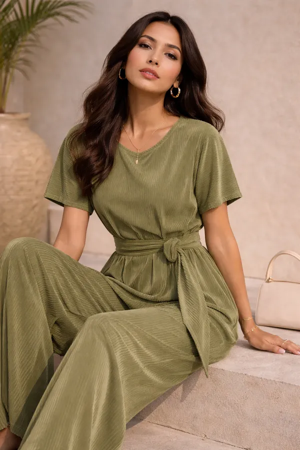 UnFold_||_Womens_Premium_Pleated_Party_Wear_Co-ord_Set_||_Stylish_&_Elegant_Lounge_Wear_With_Waist_Belt