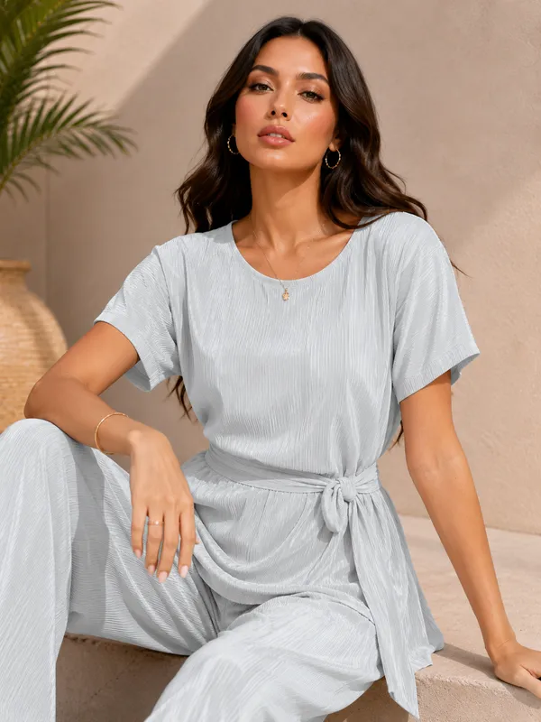 UnFold_||_Womens_Premium_Pleated_Party_Wear_Co-ord_Set_||_Stylish_&_Elegant_Lounge_Wear_With_Waist_Belt