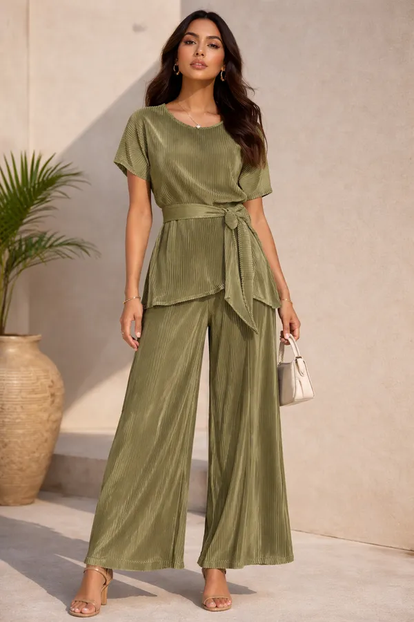 UnFold_||_Womens_Premium_Pleated_Party_Wear_Co-ord_Set_||_Stylish_&_Elegant_Lounge_Wear_With_Waist_Belt