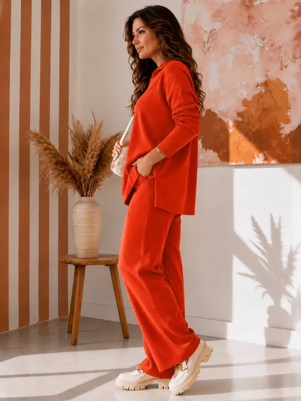 UnFold_||_Womens_Premium_Co-ord_Set_||_Stylish_Collar_T-Shirt_&_Full_Track_Combo_||_Casual_+_Lounge_Wear