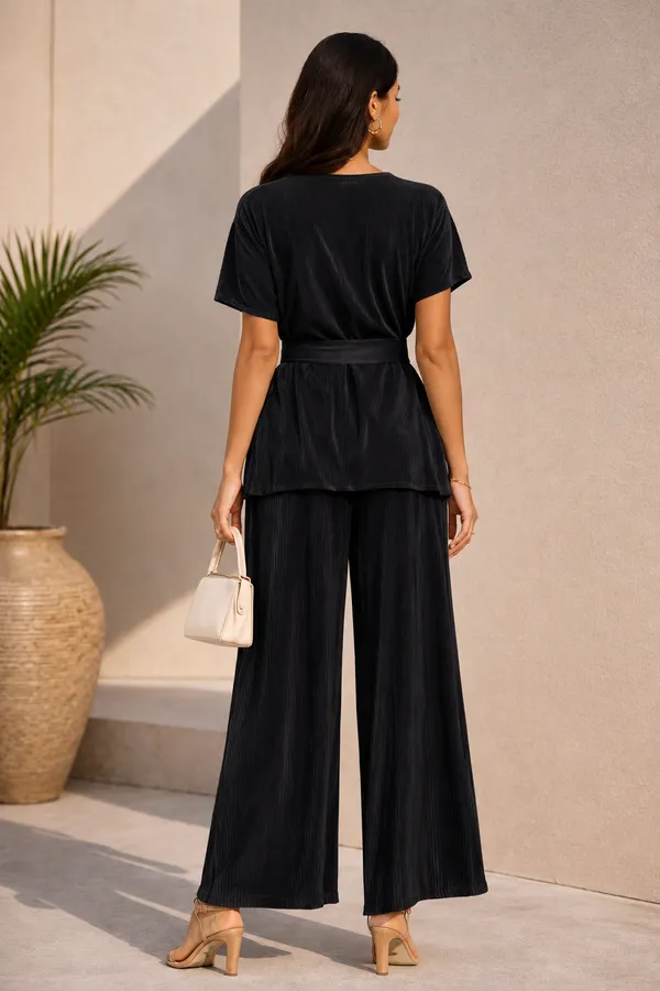 UnFold_||_Womens_Premium_Pleated_Party_Wear_Co-ord_Set_||_Stylish_&_Elegant_Lounge_Wear_With_Waist_Belt