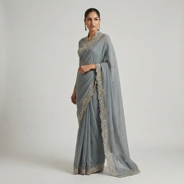 Grey_Elegant_Saree_With_Embellished_Border