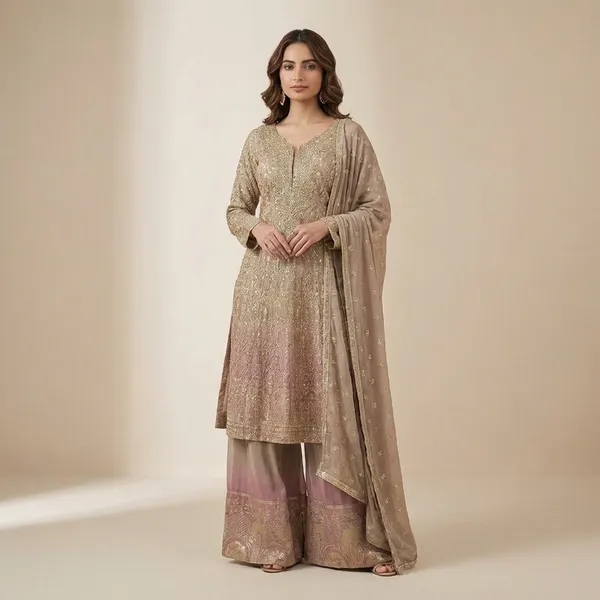 Golden_Beige_Elegant_Embroidered_Anarkali_Suit_With_Palazzo_And_Dupatta_Set