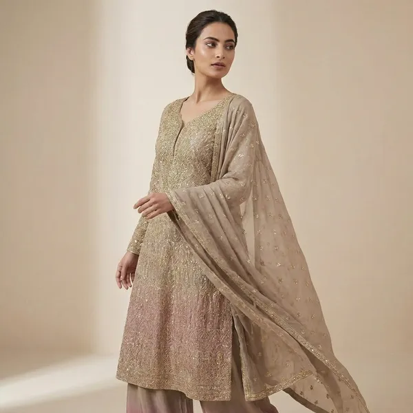 Golden_Beige_Elegant_Embroidered_Anarkali_Suit_With_Palazzo_And_Dupatta_Set