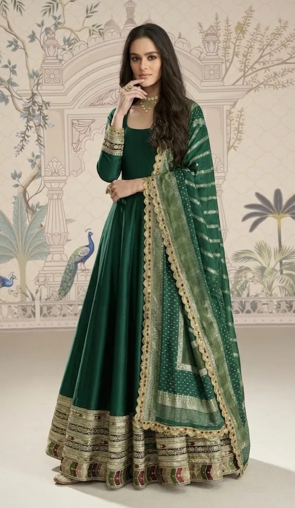 Green_Elegant_Anarkali_Suit_With_Embroidered_Dupatta_-_Traditional_Indian_Ethnic_Wear
