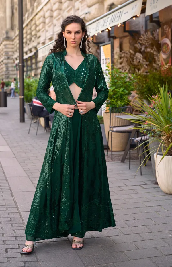 Emerald_Green_Sequin_Embellished_Cut_Out_Maxi_Dress_With_Long_Sleeves