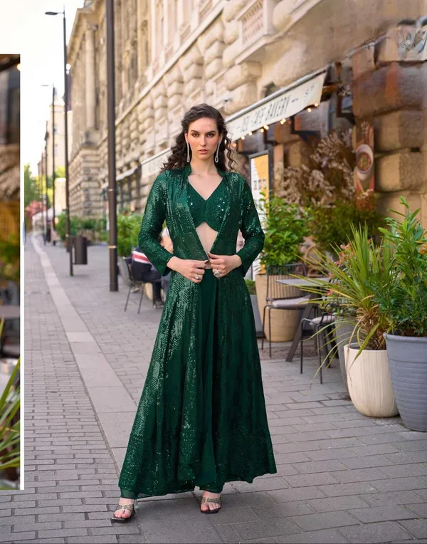 Emerald_Green_Sequin_Embellished_Cut_Out_Maxi_Dress_With_Long_Sleeves