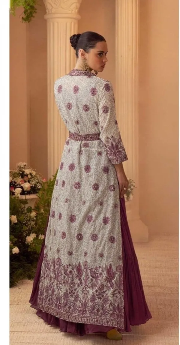 Purple_And_Silver_Embroidered_Ethnic_Jacket_Style_Gown_Set