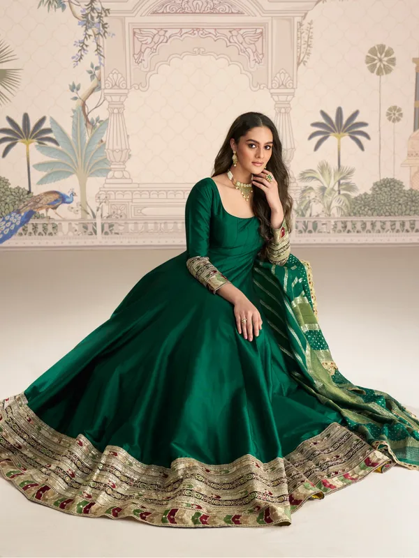 Green_Elegant_Anarkali_Suit_With_Embroidered_Dupatta_-_Traditional_Indian_Ethnic_Wear