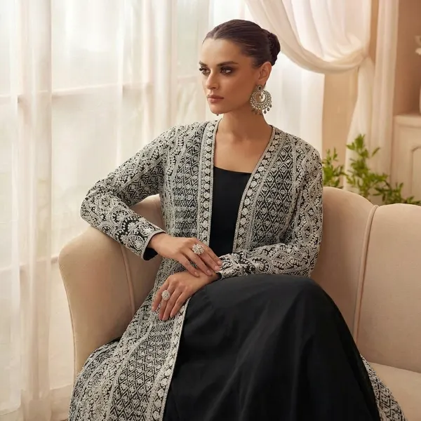 White_Elegant_Floral_Embroidered_Jacket_Style_Kurta_Set