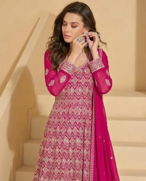 Magenta_Pink_Embroidered_Georgette_Salwar_Suit_With_Dupatta