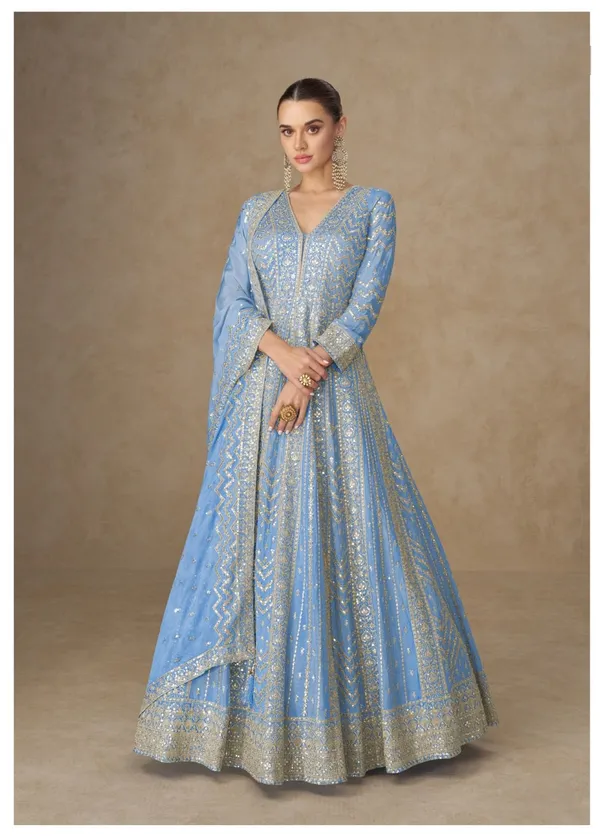 Powder_Blue_Sequin_Embellished_Anarkali_Gown_With_Dupatta