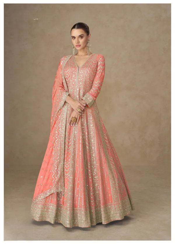 Peach_Embroidered_Anarkali_Gown_With_Dupatta