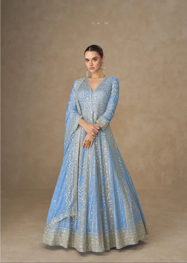 Powder_Blue_Sequin_Embellished_Anarkali_Gown_With_Dupatta