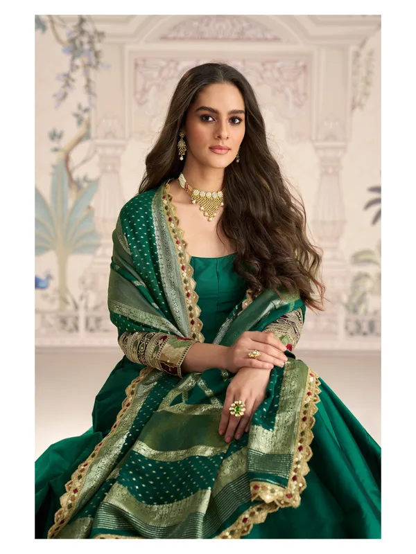 Green_Elegant_Anarkali_Suit_With_Embroidered_Dupatta_-_Traditional_Indian_Ethnic_Wear