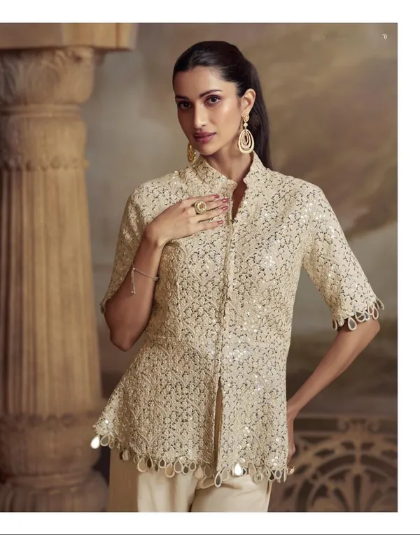 Cream_Elegant_Embroidered_Lace_Top_With_Tassel_Detailing