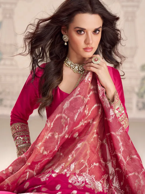 Pink_Embroidered_Silk_Lehenga_Choli_With_Banarasi_Dupatta_-_Ethnic_Wedding_Wear