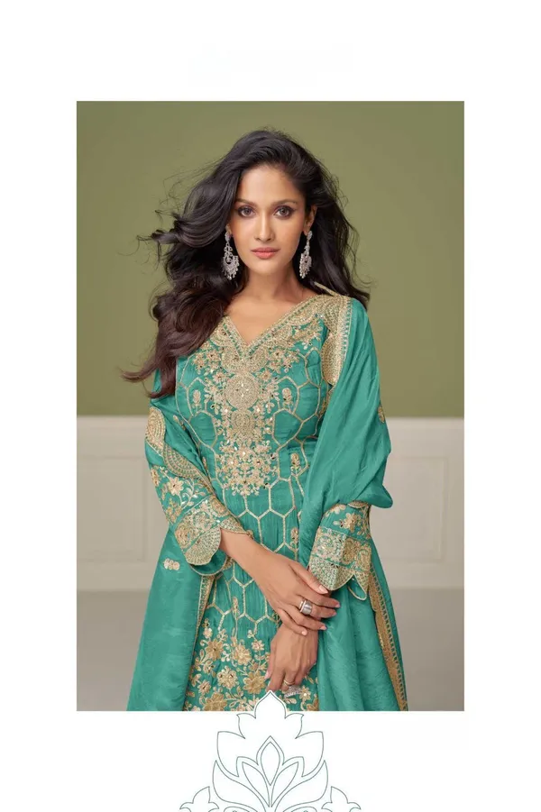 Turquoise_Elegant_Embroidered_Anarkali_Suit_With_Intricate_Gold_Work