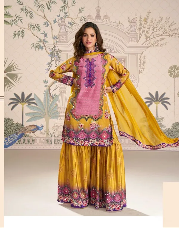 Pink_And_Yellow_Embroidered_Gharara_Suit_Set_-_Traditional_Ethnic_Wear_For_Women