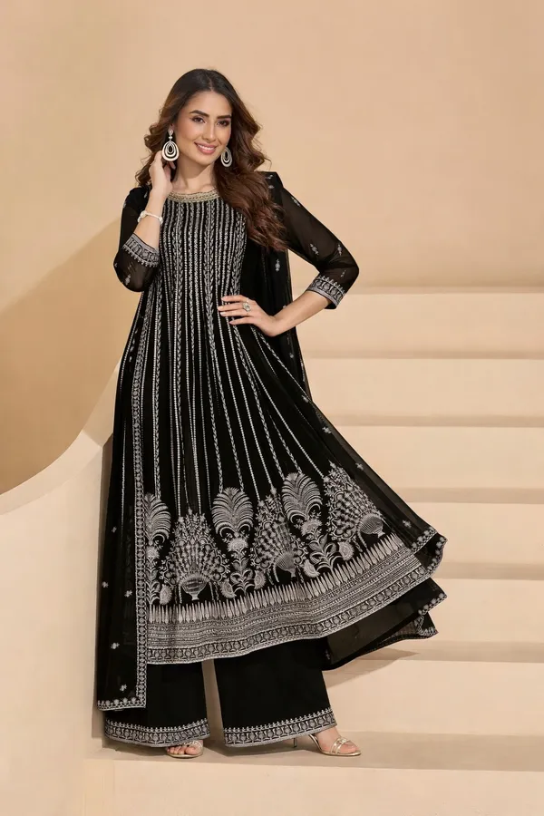 Black_Embroidered_Anarkali_Suit_Set_With_Palazzo_And_Dupatta