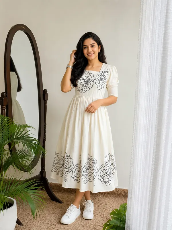 RoseWhite_Bloom_Midi_Dress