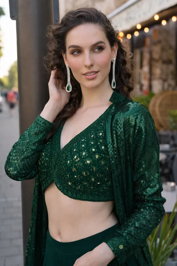 Emerald_Green_Sequin_Embellished_Cut_Out_Maxi_Dress_With_Long_Sleeves