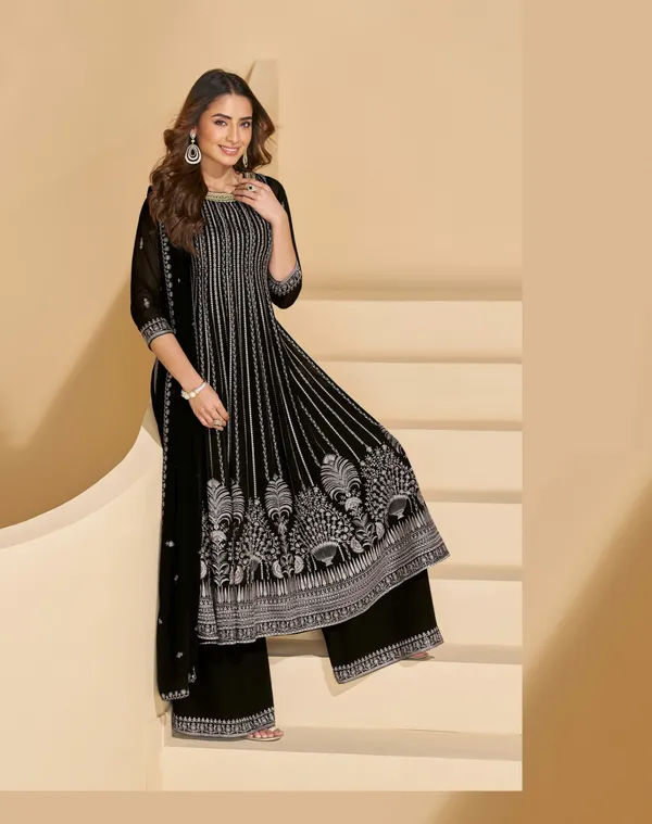 Black_Embroidered_Anarkali_Suit_Set_With_Palazzo_And_Dupatta