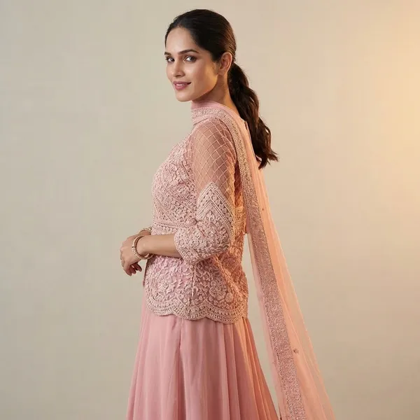 Pink_Elegant_Embroidered_Anarkali_Suit_With_Jacket