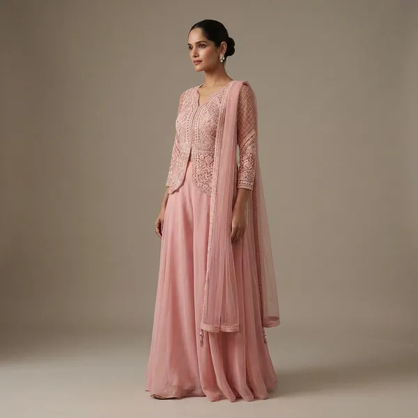 Pink_Elegant_Embroidered_Anarkali_Suit_With_Jacket