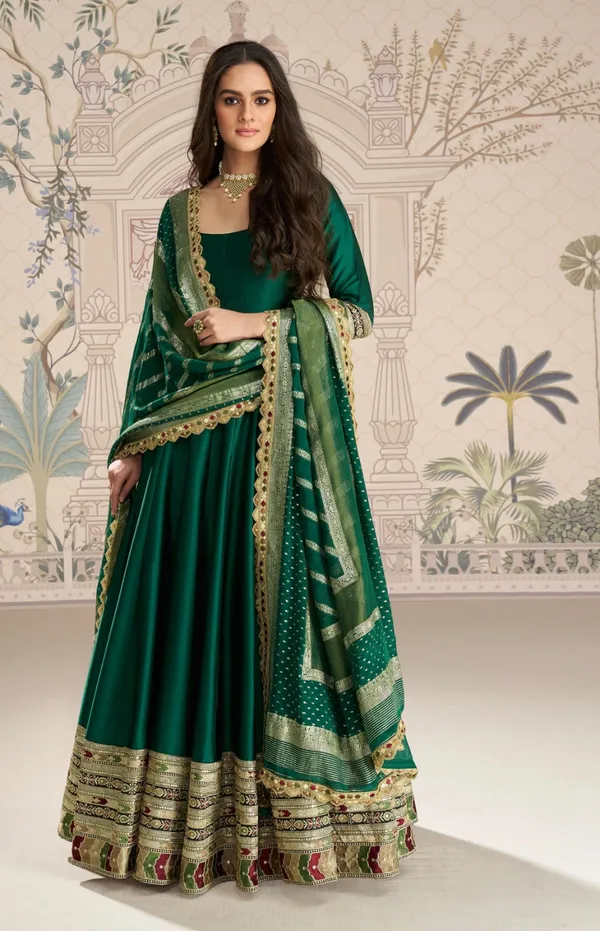 Green_Elegant_Anarkali_Suit_With_Embroidered_Dupatta_-_Traditional_Indian_Ethnic_Wear