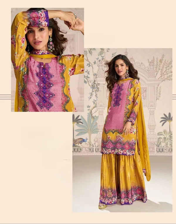 Pink_And_Yellow_Embroidered_Gharara_Suit_Set_-_Traditional_Ethnic_Wear_For_Women