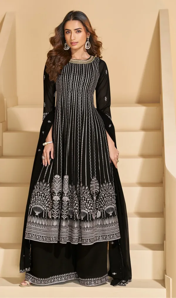 Black_Embroidered_Anarkali_Suit_Set_With_Palazzo_And_Dupatta