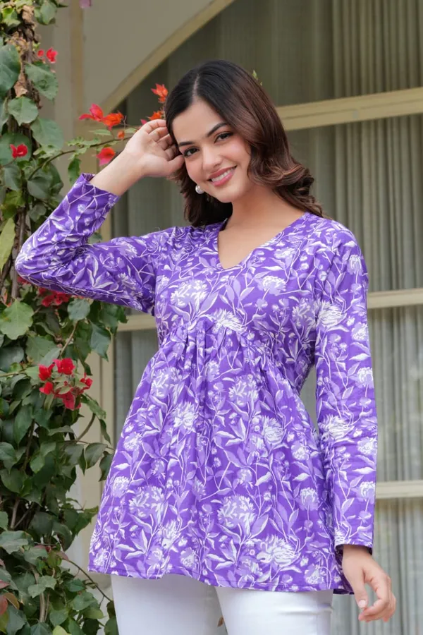 Purple_Floral_Printed_Cotton_Top_For_Women