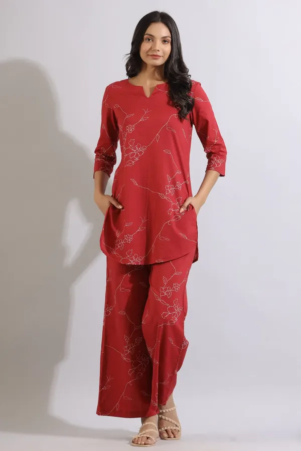 Red_Floral_Printed_Kurta_Palazzo_Set_For_Women