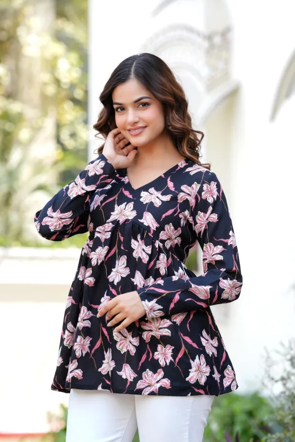 Black_Floral_Print_V_Neck_Full_Sleeve_Top_For_Women